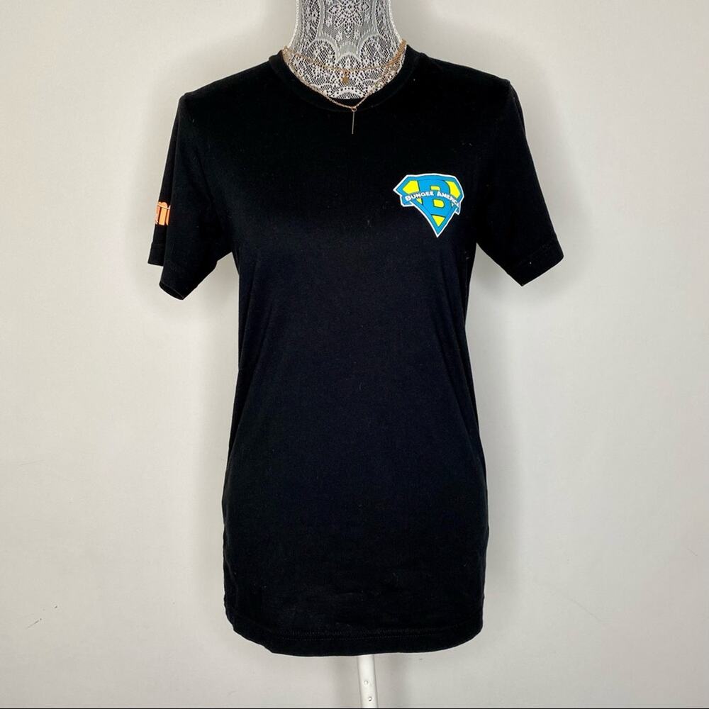 BRIDGE TO NOWHERE Men's Unisex Size Small Bungee Jumping Black Graphic T-Shirt - Picture 2 of 5